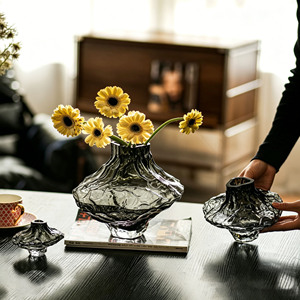 Vase en verre transparent en forme de vallée de canyon danois, récipient floral de luxe de style INS créatif, pour la décoration intérieure du salon et de la maison - Product Image 2