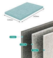 Panneaux acoustiques en fibre de polyester haute densité de 9 mm/12 mm/15 mm/24 mm d'épaisseur pour la maison, le bureau, le salon, la chambre à coucher, les murs et les plafonds