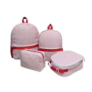Sac de livre pour petits enfants écologique personnalisé <span class=keywords><strong>brodé</strong></span> de marque Seersucker sac à dos scolaire léger pour enfants d'âge préscolaire - Product Image 4