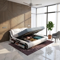Lit de Luxe Léger pour Home Cinéma avec Haut-parleur Bluetooth, Purificateur d'Air et Projecteur Intégré