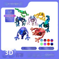 Ornement de bureau, figurine, modèle animal, objet artisanal, articulé, imprimé en 3D, grenouille magnétique