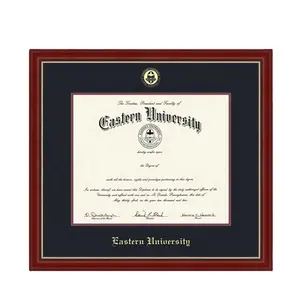 Burgundy gỗ tốt nghiệp khung ảnh tài liệu giấy chứng nhận A4 bằng Đại Học bằng tốt nghiệp khung với logo đại học