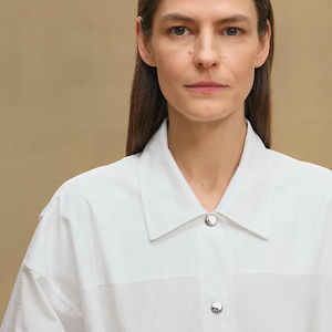 เดรสเชิ้ตผู้หญิง - ดีไซน์คอปกติดกระดุมด้านหน้า ผ้าผสมคอตตอนระบายอากาศได้ดี ความยาวปานกลาง มีเข็มขัดรัดเอว - Product Image 3