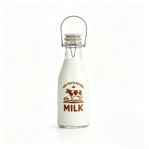 Bouteilles en verre coniques réutilisables faites à la main pour <span class=keywords><strong>jus</strong></span> et boissons, 500 ml et 1000 ml, avec bouchon à bascule, couvercle à clip et poignée - Product Image 1