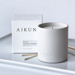 เทียนหอมในโถเซรามิกสีเทาแบบด้าน ขนาด 8 ออนซ์ ยี่ห้อ Aikun พร้อมไส้เทียนเดี่ยว ฉลากสะอาด บริการ OEM ODM สำหรับแบรนด์ค้าปลีก - Product Image 2