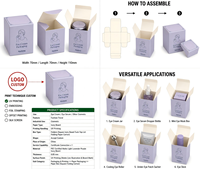Boîte pliante personnalisée avec logo, couleur lavande clair, ivoire, pour l'emballage de crème et de sérum pour les yeux, impression UV, vente en gros par unité