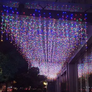 YN 128LED 3m*1m Window Decorative With 8 Modes IP44 Waterproof 24V Plug In Icicle Curtain String Lights For Mall Stage Decor