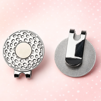 Blanker Metall-Golfhut-Clip mit starkem Magnet, hohler runder Golfballmarker-Halter, individueller Logo-Kappenclip