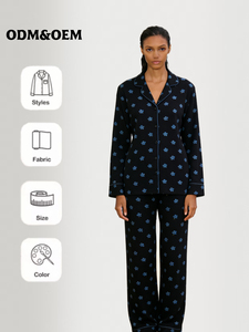 Nuovo <span class=keywords><strong>Pigiama</strong></span> per Ragazze con Stampa di Gatti, Nero a Maniche Lunghe con Vita Elastica, Design Traspirante con Motivo Animale - Product Image 1