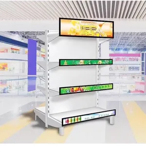 Custom Publicity Pantallas Supermarkt Plank Digitale Indoor Reclame-speler Bewegwijzering Uitgerekt Bar Lcd Monitor Scherm
