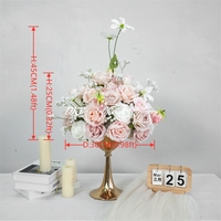 Grande Composition Florale de Roses pour Centres de Table de Mariage, Décorations de Table, Boule de Fleurs Blanches 50cm 60cm 70cm 80cm, Centres de Table de Mariage