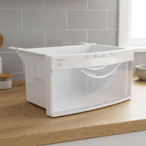 Nouvelle étagère inférieure en plastique pour bac de congélation pour réfrigérateur GE par Lifetime Appliance - Product Image 2
