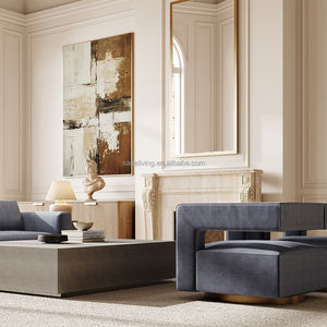 <span class=keywords><strong>Fauteuil</strong></span> pivotant de luxe avec finition en cuir Mobilier de salon complet pour Hall Villa Appartement Hôtels et Hôpitaux - Product Image 5