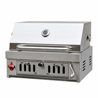 Barbecue fumoir moderne encastrable au charbon de bois, tête de gril en acier inoxydable 304 pour fêtes, cuisine extérieure, îlot, villa, patio, jardin