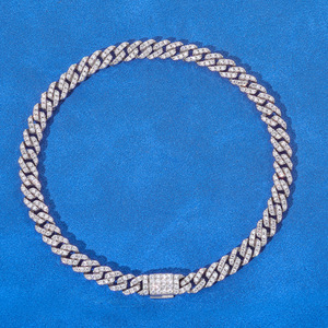 Factory OEM ODM HipHop Moissanite Bracelet 6mm Chain Fine Luxury Jewelry Women <b>Men</b> 925 Sterling Silver Link Chain Cuban Bracelet - Product Image 1