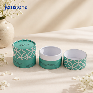 Caja de cartón cilíndrica de papel kraft elegante y de primera calidad, impresa a medida, para envasar tarros de crema facial de marca de lujo. - Product Image 3