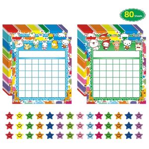 Lot de 80 autocollants étoiles 2400 Tableaux de récompenses Outil de <span class=keywords><strong>motivation</strong></span> pour enfants pour la gestion de la classe Fournitures scolaires pour les <span class=keywords><strong>devoirs</strong></span> et le bureau - Product Image 1