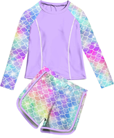 Trajes de Baño de Verano para Niñas, Nuevo Modelo, Traje de Baño de Dos Piezas con Protección Solar, Diseño Personalizado, Elegante Ropa de Playa para Niñas