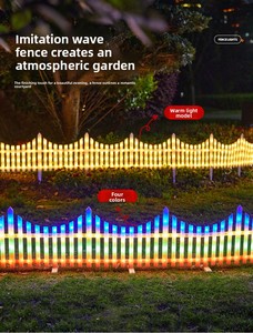 Nuove <span class=keywords><strong>Luci</strong></span> da <span class=keywords><strong>Giardino</strong></span> a LED Solari IP65 Resistenti all'Acqua, Luce per Recinzione con Batteria Ricaricabile per Esterni RGB - Product Image 6