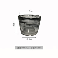 Service à thé en verre style japonais personnalisé avec bol à couvercle, sous-verre isolant thermique, tasse créative de 60 ml et soucoupe