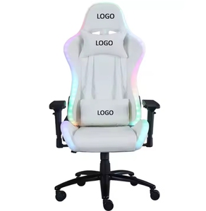 Chaise de jeu pliable RGB à LED, réglable, confortable, avec rembourrage épais en éponge, dossier haut et appui-tête convertible - Product Image 1