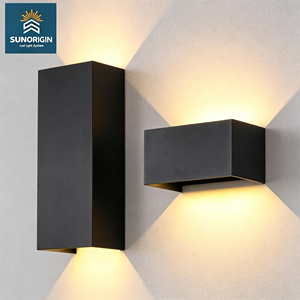 Lampes murales extérieures modernes 35W, étanches, en aluminium noir, 2*GU10, éclairage haut et bas, montage mural extérieur - Product Image 5