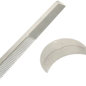 Professionale personalizzato durevole in acciaio inox Anti statico toelettatura piccolo cane gatto barbiere salone di fabbrica all'ingrosso cura <span class=keywords><strong>Pet</strong></span> pettine - Product Image 1