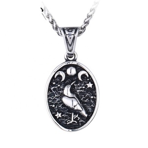 Yunnique Pendant <b>Necklace</b> 316L Stainless Steel Viking Vegvisir <b>Compass</b> Norse Rune Engraved Waterproof Vintage Charm Unisex Gift - Product Image 4