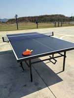 Table de ping-pong pliable moderne IUNNDS pleine grandeur en MDF avec 4 roues mobiles et pieds de 25 mm pour intérieur/extérieur