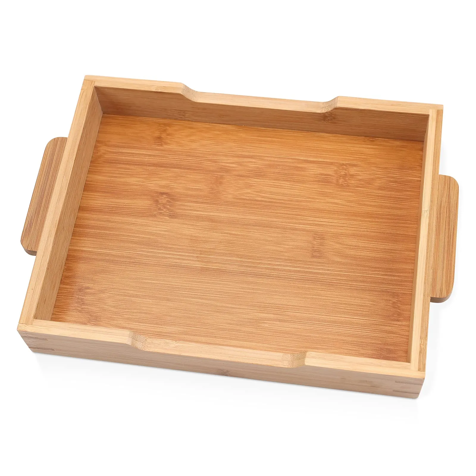 Natural Small Bamboo Tray With Handles Rectangle Serving Tray For Food Coffee or Tea Bamboo Trays Wholesale