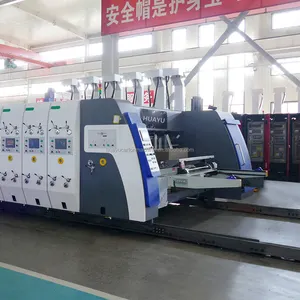 HS-C Fully automatic paper pizza carton box making printer die cutter machine carton production line for corrugated machinery