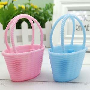 Vente en gros de panier d'épicerie portable en plastique mignon conteneur de <span class=keywords><strong>dragées</strong></span> en forme de boîte d'emballage de bonbons baptême de mariage décor de fête de douche de bébé - Product Image 3