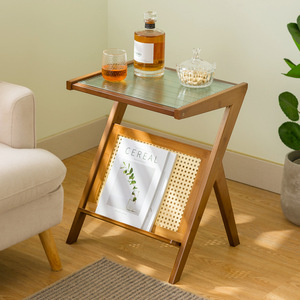 Modern Minimalist <b>Foldable</b> Side <b>Table</b> With Magazine Rack For Living Room Coffee <b>Table</b> <b>Wooden</b> Design - Product Image 3
