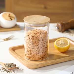 Ensemble de pots de conservation en verre borosilicate de haute qualité de 8 oz avec couvercle hermétique en bambou - Product Image 6