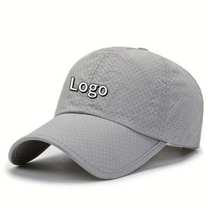 Casquette de baseball en maille respirante avec logo brodé sur le panneau avant, fermeture réglable avec autocollant magique, unisexe, adulte, décontractée, printemps-été - Product Image 1