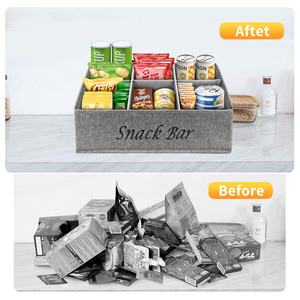 Snack Bar Storage Bin 6 Compartment Food Organizer Kitchen Desktop Container Non Woven Fabric Eco Friendly - Product Image 3