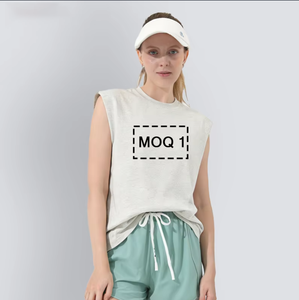 เสื้อกล้ามโอเวอร์ไซส์ผ้าฝ้าย 100% หนัก 240GSM สำหรับผู้หญิง พร้อมโลโก้แบบกำหนดเองส่วนตัว - Product Image 1