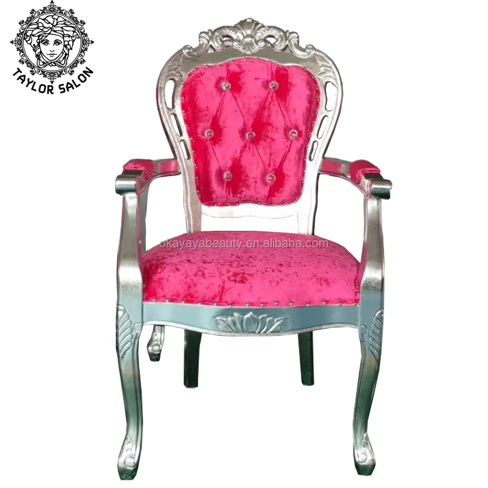 Rosa trono sillas hotel boda silla Rey y la reina sillas de pedicura y salón de manicura