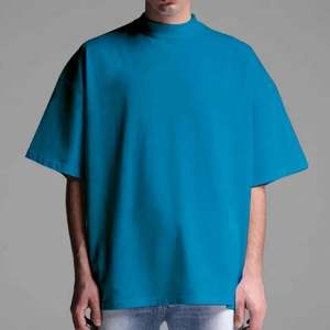 Camiseta con serigrafía personalizada, camiseta de manga corta con cuello falso, camiseta en blanco con hombros caídos de gran tamaño, 100% algodón, camisetas lisas en blanco Boxy - Product Image 6