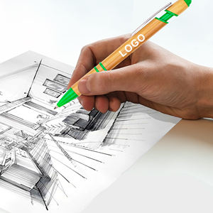 Stylo à bille promotionnel en bambou recyclé avec logo personnalisé imprimé au laser, largeur d'écriture de 1,00 mm pour la papeterie - Product Image 4