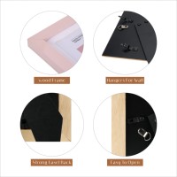 Cadre photo en bois rose blush avec ouverture de photo en tapis blanc double usage pour dessus de table et tenture murale pour la décoration intérieure