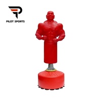 PILOTSPORTS Sac de frappe en silicone sur mesure en forme de torse humain, mannequin d'entraînement de boxe autoportant avec semelle extérieure en acier à ressort intégré