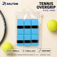 Surgrip de tennis ultra-adhésif double face, doux et absorbant la transpiration, lot de 6, bleu clair, fabrication OEM