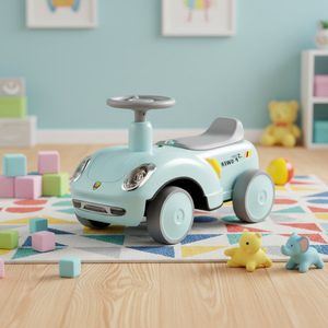 2-4 Yaş Çocuklar İçin Müzikli ve Işıklı Elektrikli Salıncak Araba, Açık Hava Plastik Binilebilir Oyuncak, Unisex X-18 Model - Product Image 6