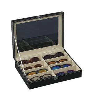 sunglasses trays glasses display box 6 Grids Watch Glasses Box Transparent Cover Optical Sunglasses Storage Box Gl