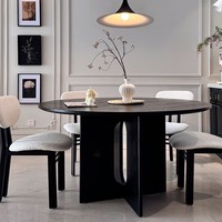 Ensemble de table à manger ronde moderne 5 pièces avec 4 chaises rembourrées pour la cuisine, les salons, ensemble de salle à manger avec 4 chaises
