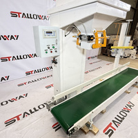 Machine d'emballage entièrement automatique pour granulés avec système anti-poussière et anti-déversement, capacité 5-50 kg, pour granulés de bois et aliments pour animaux en sacs en vrac