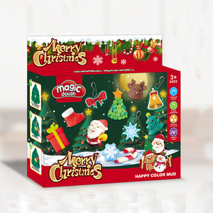 Kits de pâte à modeler colorée de Noël, kits de pâte à modeler DIY pour enfants de 2 à 4 ans, artisanat de Noël, sûr et non toxique. Jouets éducatifs Cadeaux - Product Image 1