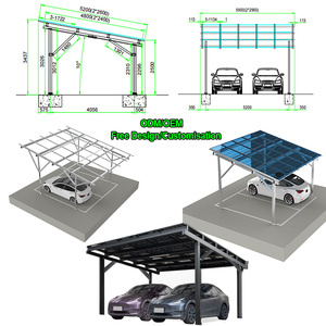 Structure de carport solaire résidentiel en alliage d'aluminium, étanche, pour montage de panneaux photovoltaïques, abri de voiture, résistant à la corrosion, abri de stationnement - Product Image 5
