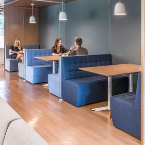 Commercial <strong>Canteen</strong> Furniture Fast Food Wood Booth Seating Dining <strong>Tables</strong> Chairs Restaurant Sofa Sets - Product Image 2